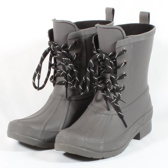 Chooka Shoes - 🥾 Chooka Waterproof Rubber Rain Duck Boots Gray